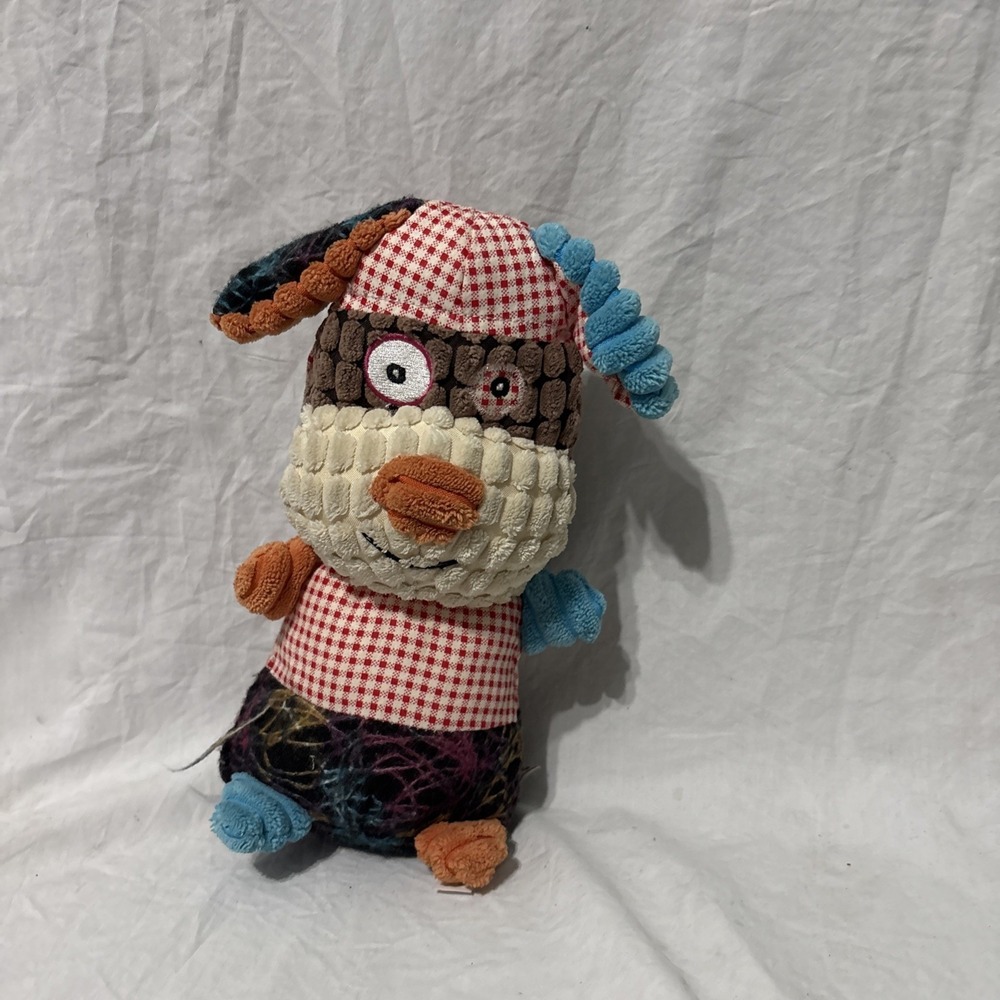 GIBSON GIFTS "NUZZLES"‎ PATCHWORK PLUSH TOY DOG (PIRATE?)